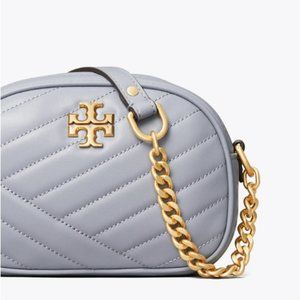 💙 NEW Tory Burch Blue Kira Chevron Camera Crossbody Bag